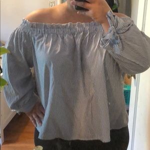 Striped off shoulder top